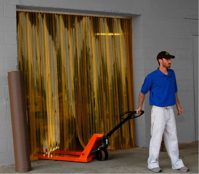 Industrial curtains or strip doors with flexible PVC